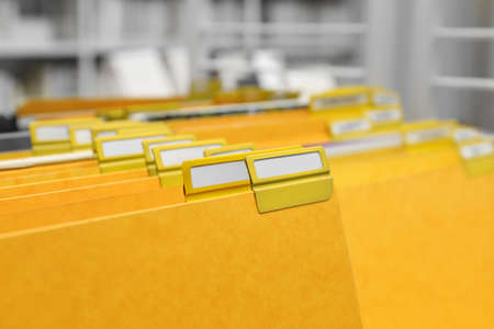 Catalog with documents in archive, closeupの写真素材