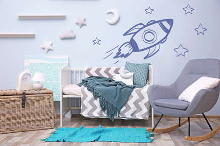 Interior of modern baby roomの写真素材