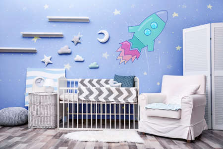 Interior of modern baby roomの写真素材