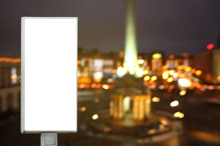 Mockup of billboard and cityscape on backgroundの写真素材