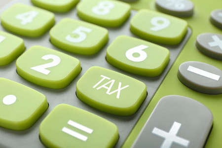 Tax concept. Modern calculator, closeupの写真素材