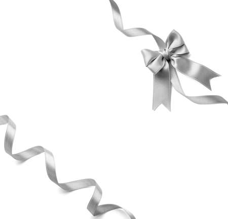 Beautiful ribbon on white background. Boxing Day conceptの写真素材