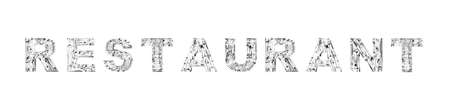 Word RESTAURANT made of cutlery on white background. Creative designの写真素材