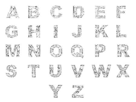 Alphabet made of cutlery on white background. Creative designの写真素材