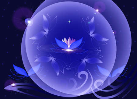 Water lily abstract vector backgroundのイラスト素材