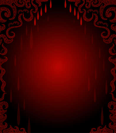 Beautiful red frame with blood dropsのイラスト素材