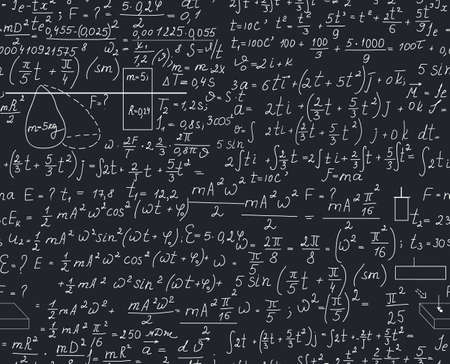 Physical seamless pattern with the equations, plots and other calculations  You can use any color of background のイラスト素材