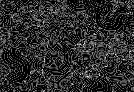 Beautiful abstract wavy seamless texture with white curling linesのイラスト素材