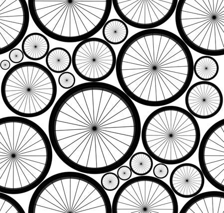 seamless pattern with bike wheelsのイラスト素材