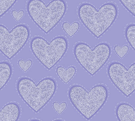 Beautiful blue vector seamless pattern with figured heartsのイラスト素材