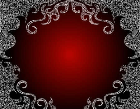 Beautiful red ornamental vector frameのイラスト素材