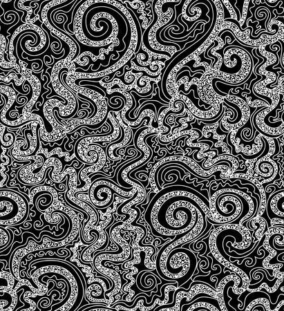 Beautiful abstract vector seamless pattern with curling lines  You can use any color of backgroundのイラスト素材