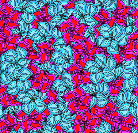 Beautiful colorful vector seamless pattern with tropical flowersのイラスト素材