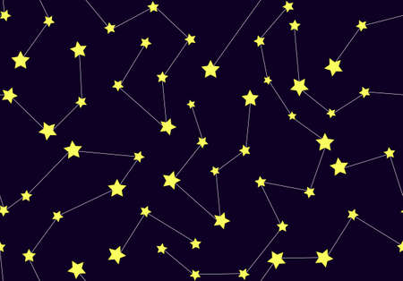 Vector seamless pattern with constellationsのイラスト素材
