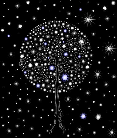 Vector tree of snowflakesのイラスト素材