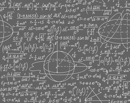 Physical vector seamless texture with formulas and calculationsのイラスト素材