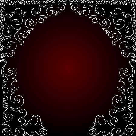 Abstract ornamental red vector frameのイラスト素材
