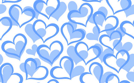 Abstract vector seamless pattern with decorative blue heartsのイラスト素材