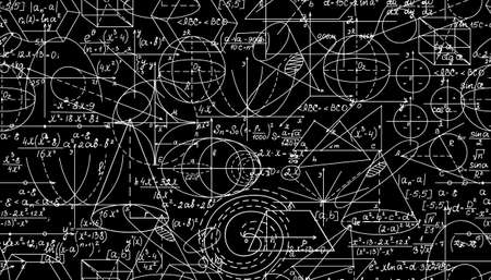 Mathematical vector seamless pattern with mathematical figures. You can use any color of backgroundのイラスト素材