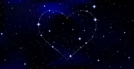 Space vector illustration with starry heart. Vector backgroundのイラスト素材