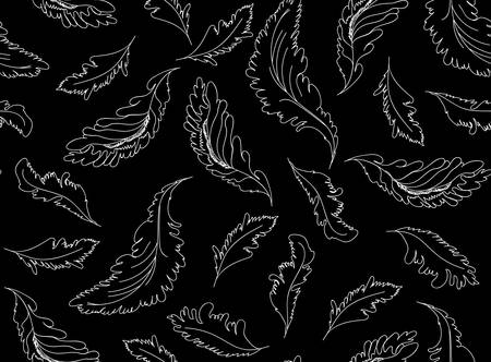 Abstract decorative seamless pattern with feathersのイラスト素材