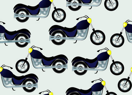 Motorcycle endless vector texture with bikes. You can use any color of backgroundのイラスト素材