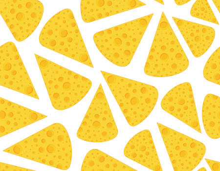 Vector food and drink seamless texture with slices of cheeseのイラスト素材