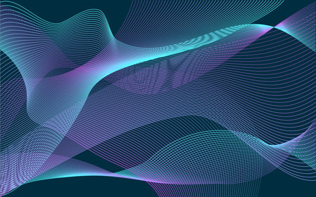 Dark Abstract background of fine lines in minimalist style with bright gradient. Vector design created using Blend Toolのイラスト素材