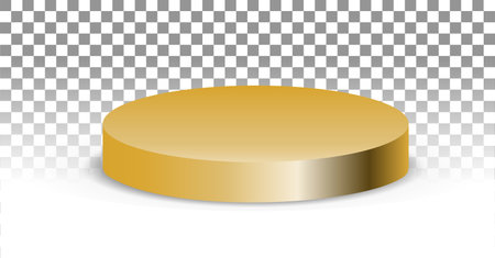 Vector 3D scene for advertising and product presentation on a transparent background. Podium for the presentation of goods in gold colors. Mockup, cycloramaのイラスト素材