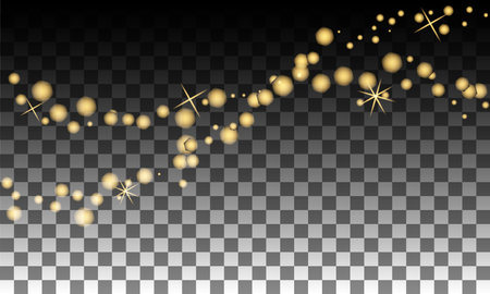 Bokeh, sparkles, shimmer on transparent background, festive shiny background, wallpaper, for Christmas and New Year, vector illustration in eps10 formatのイラスト素材