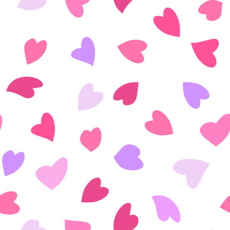 Seamless love heart design vector background. Seamless pattern on Valentines day. The seamless texture with hart. Color pinkのイラスト素材