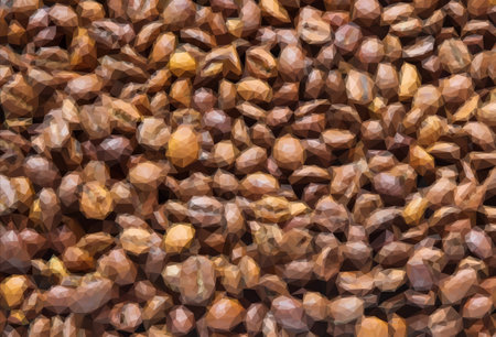 Background of fresh roasted coffee beans. Texture of coffee beans. arabica, aroma.のイラスト素材