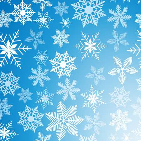 Beautiful neutral snowflakes seamless pattern. White snowflakes decorated with circles and dots background. Christmas and New Year theme. Winter print for wallpaper, textile, wrapping, and designのイラスト素材
