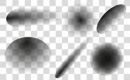 Abstract shapes blend with soft shadows to form a striking visual. The vector illustration provides a versatile design element suitable for various applications, enhancing creative projects.のイラスト素材