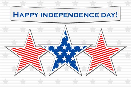 United States of America Independence Day traditional annual July 4th holiday, vector poster. All elements are isolated.のイラスト素材