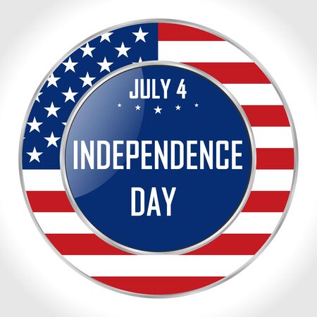 United States of America Independence Day traditional annual July 4th holiday, vector poster. All elements are isolated.のイラスト素材