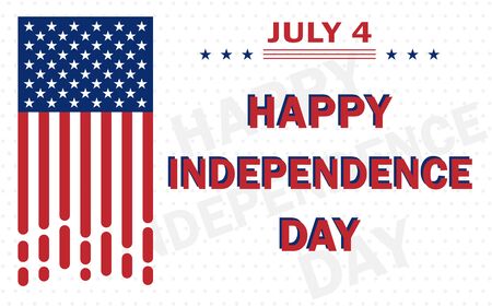 United States of America Independence Day traditional annual July 4th holiday, vector poster. All elements are isolated.のイラスト素材