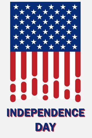 United States of America Independence Day traditional annual July 4th holiday, vector poster. All elements are isolated.のイラスト素材