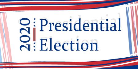 Presidential Election 2020 in the United States, web banner with American flag colors. All elements are isolated.のイラスト素材