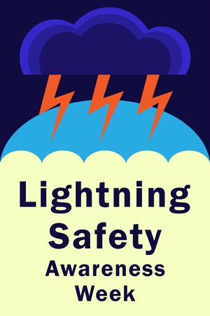 Lightning Protection Week, vector poster. All elements are isolated.のイラスト素材
