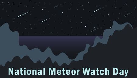 National meteor watch day, traditionally celebrated on June 30 at the height of meteor shower. Vector poster for advertising design.のイラスト素材
