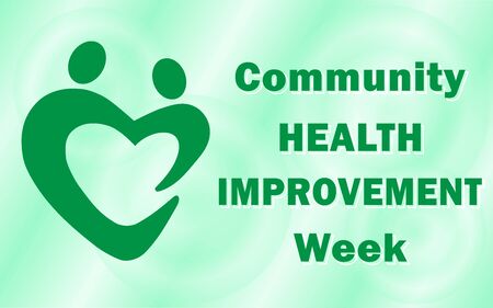 Community Health Improvement Week vector poster reminiscent of the importance of a healthy lifestyle for the health of the nation and generations. All elements are isolated.のイラスト素材