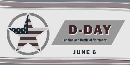 D-Day, Normandy landings concept June 6, 1944 during the Neptune military operation. Vector template for design. All elements are isolated.のイラスト素材