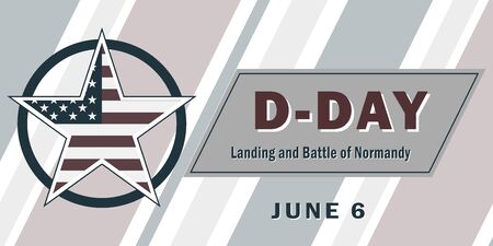D-Day, Normandy landings concept June 6, 1944 during the Neptune military operation. Vector template for design. All elements are isolated.のイラスト素材
