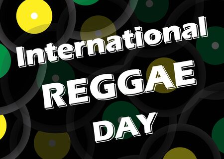 Vector banner for International Reggae Day, annually celebrated in July to emphasize the importance of this musical movement.のイラスト素材