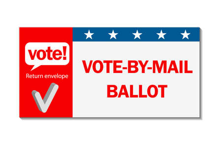 Vote by mail campaign banner for the 2020 presidential election in America during the covid pandemic. All elements are isolated.のイラスト素材