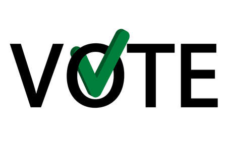 Vote by mail campaign banner for the 2020 presidential election in America during the covid pandemic. All elements are isolated.のイラスト素材