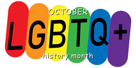 LGBT history month is traditionally celebrated in October. LGBT design for posters, textiles, web banners. All elements are isolated.のイラスト素材