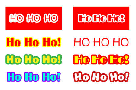 Vector set of words ho ho ho different design for christmas decorationのイラスト素材