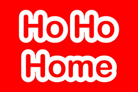 Vector slogan words Ho Ho Home anti-covid-19 concept for christmas decorationのイラスト素材